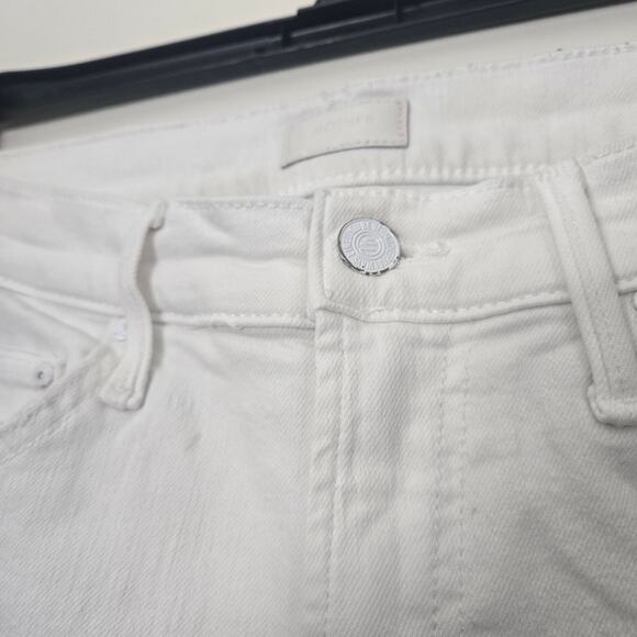 MOTHER The Insider Crop Step Fray Size 26 Fairest of Them All White Denim Jeans - Picture 5 of 12